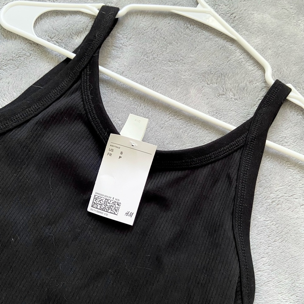Black Ribbed Tank Dress